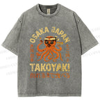 Unisex Takoyaki Printed Washed Tee
