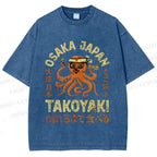 Unisex Takoyaki Printed Washed Tee