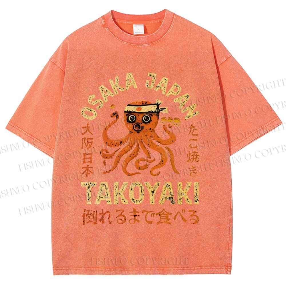 Unisex Takoyaki Printed Washed Tee