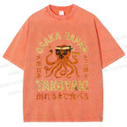 Unisex Takoyaki Printed Washed Tee