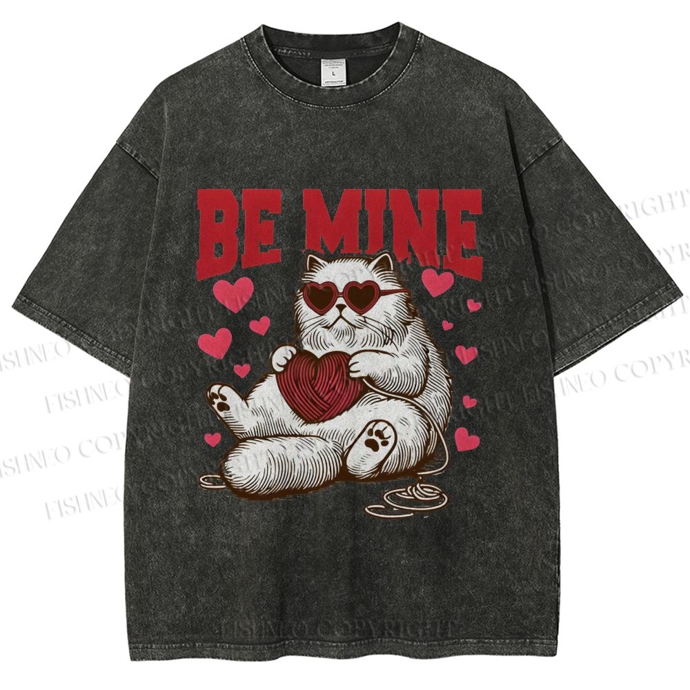 Unisex Be Mine Printed Washed Tee