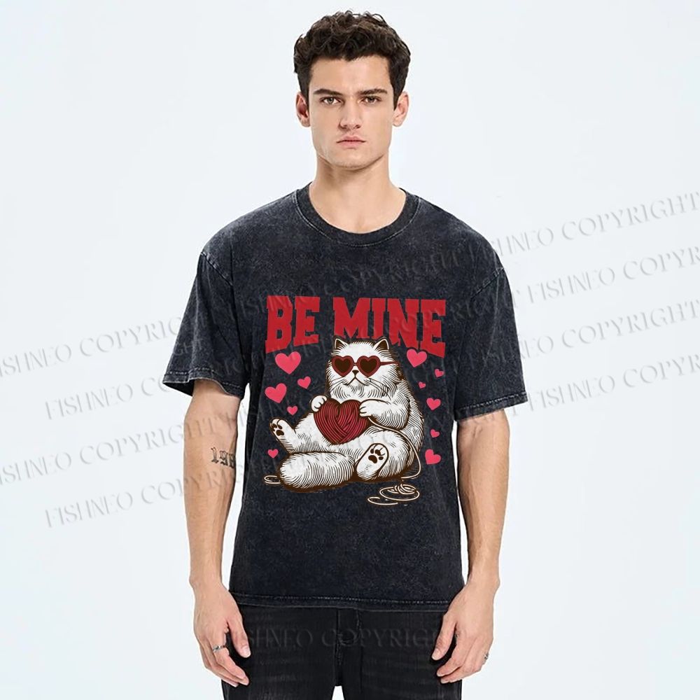 Unisex Be Mine Printed Washed Tee