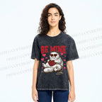 Unisex Be Mine Printed Washed Tee