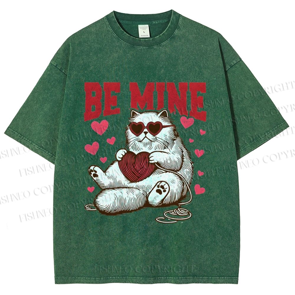 Unisex Be Mine Printed Washed Tee