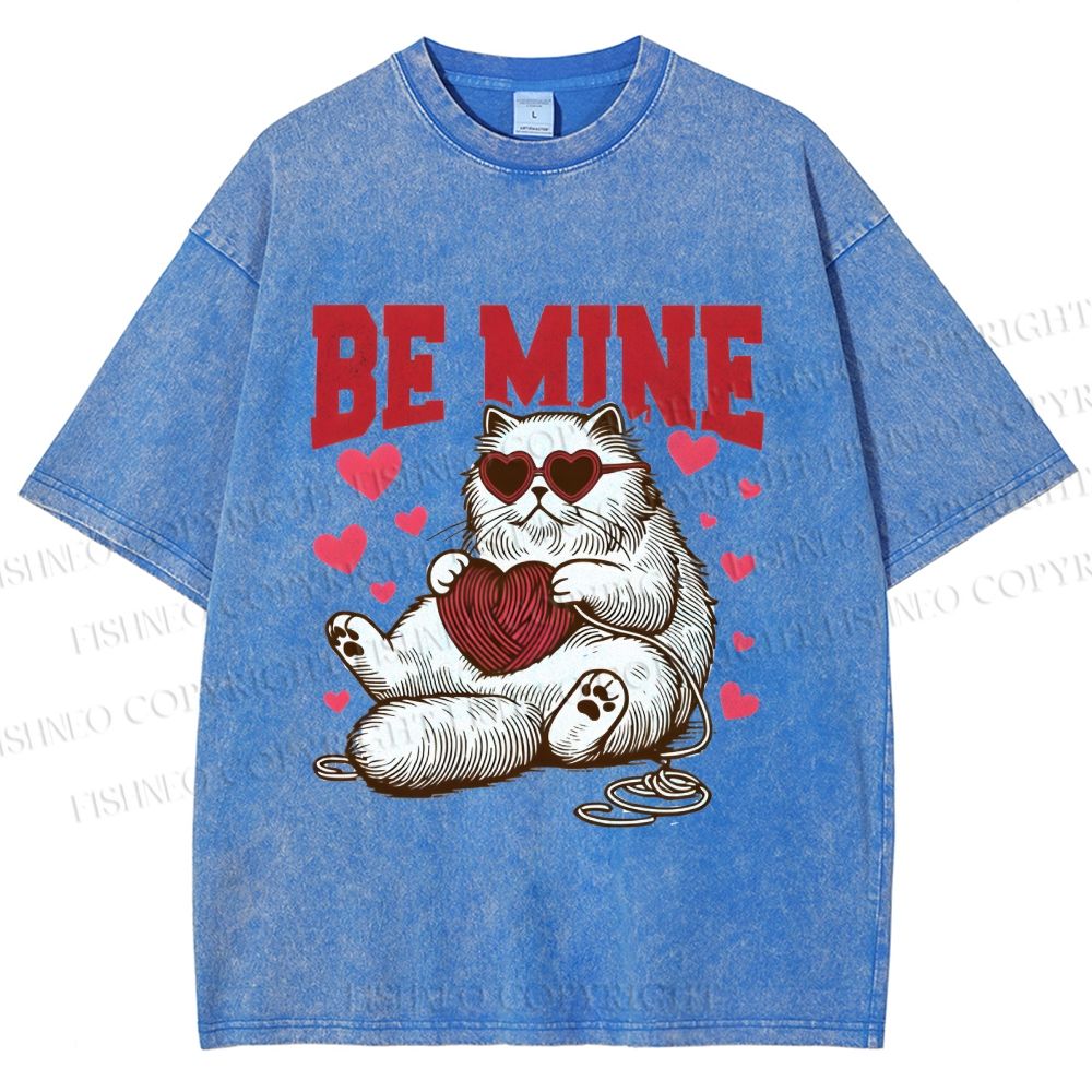 Unisex Be Mine Printed Washed Tee
