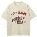 Unisex Love Season Printed Washed Tee