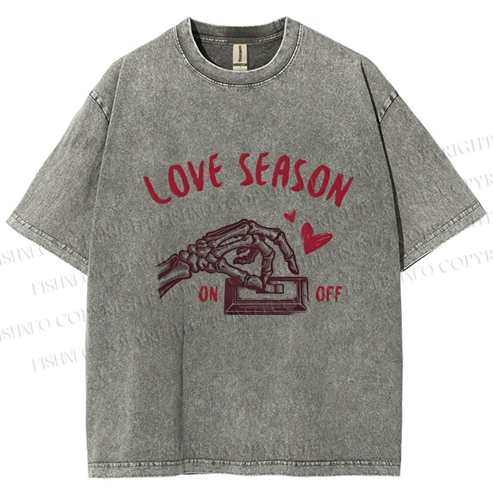 Unisex Love Season Printed Washed Tee