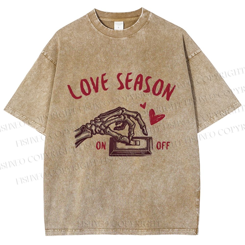 Unisex Love Season Printed Washed Tee