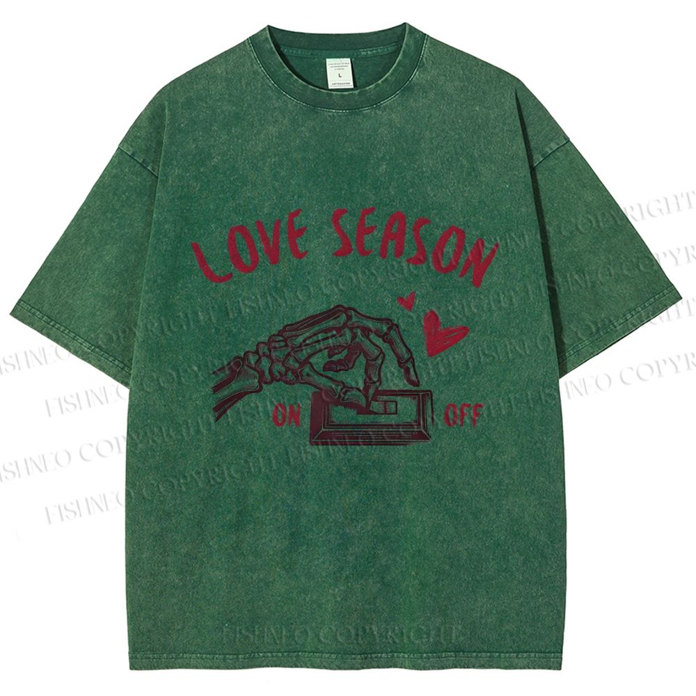 Unisex Love Season Printed Washed Tee
