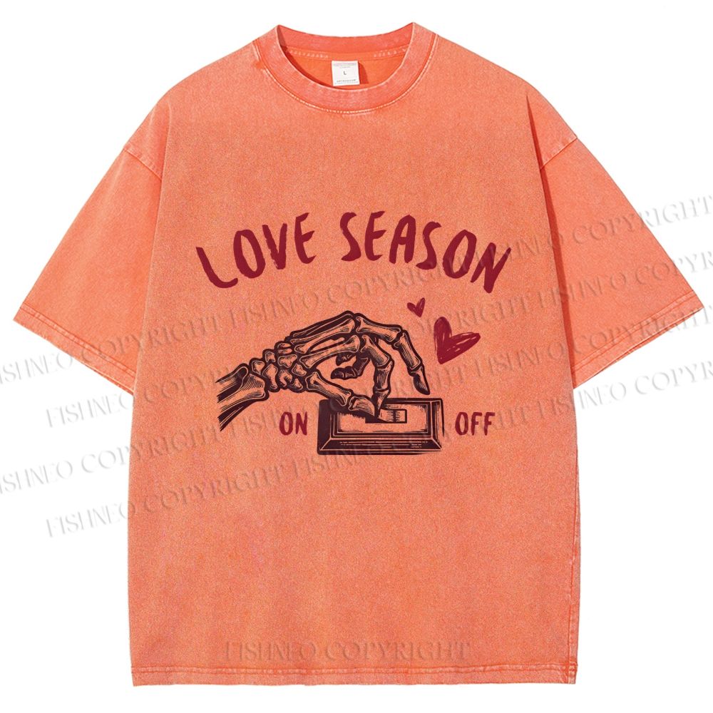 Unisex Love Season Printed Washed Tee