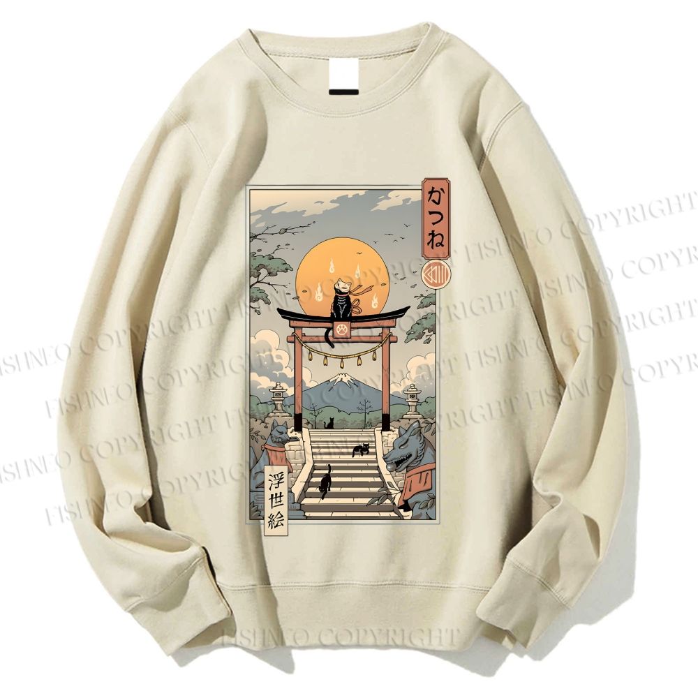 Unisex Catsune Cat Printed Sweatshirt
