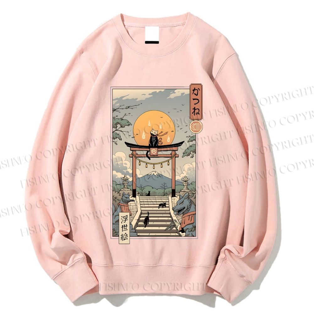 Unisex Catsune Cat Printed Sweatshirt