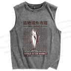 Unisex Tsukiji Outer Market Printed Washed Tank Top