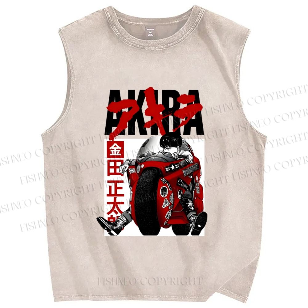 Unisex Akira Vintage Printed Washed Tank Top