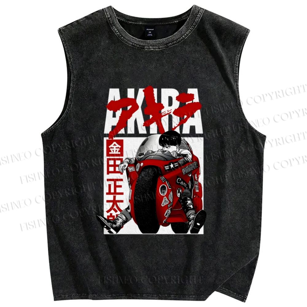 Unisex Akira Vintage Printed Washed Tank Top