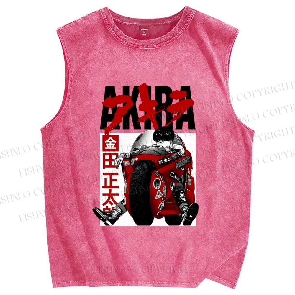 Unisex Akira Vintage Printed Washed Tank Top