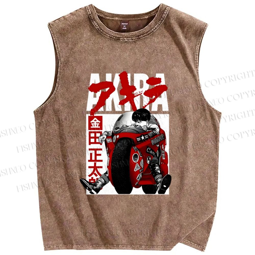 Unisex Akira Vintage Printed Washed Tank Top