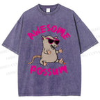 Unisex Awesome Possum Printed Washed Tee