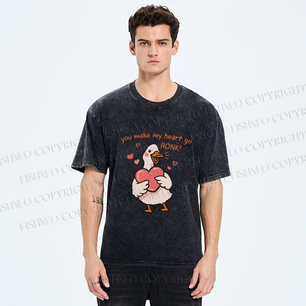 Unisex Make My Heart Go Honk Printed Washed Tee