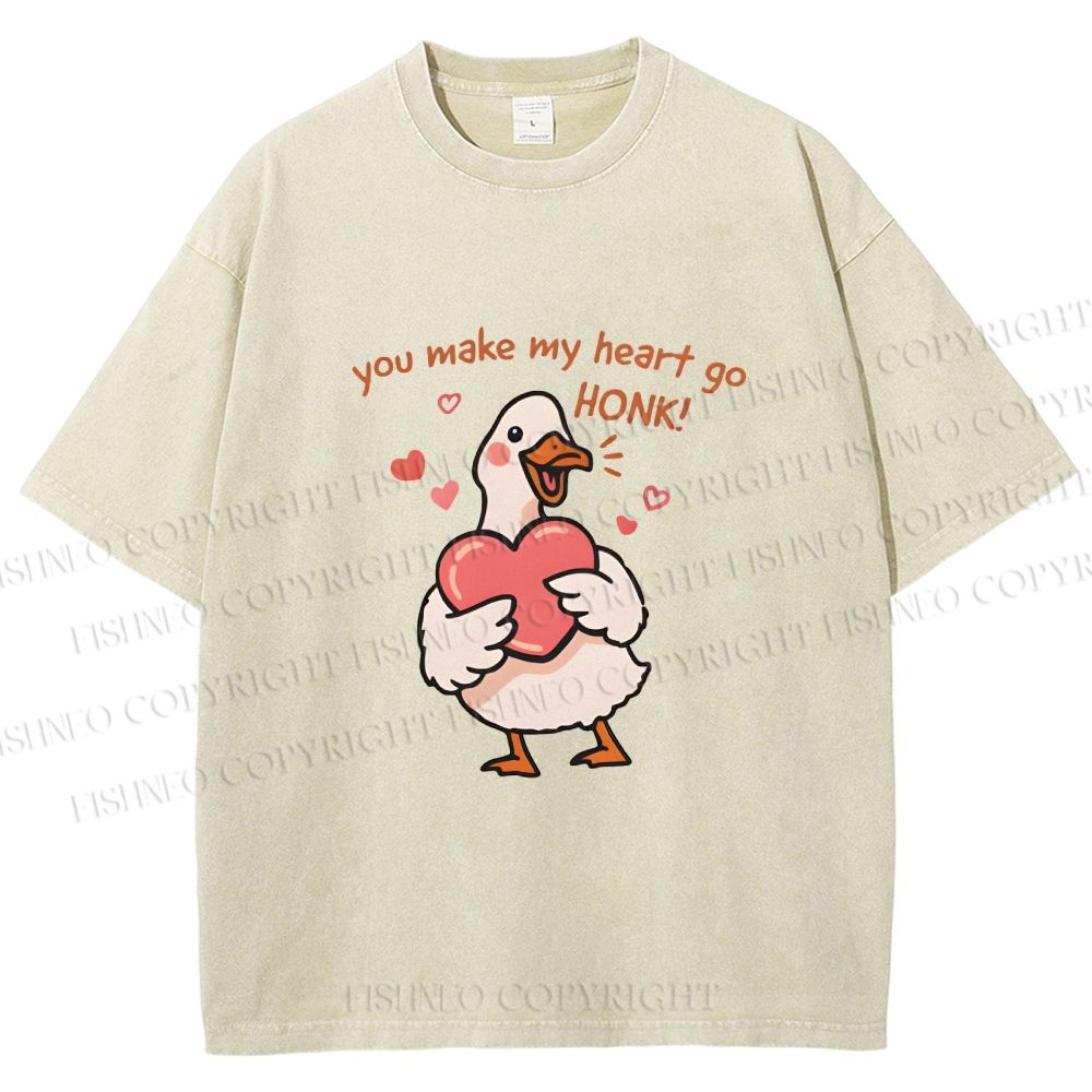 Unisex Make My Heart Go Honk Printed Washed Tee