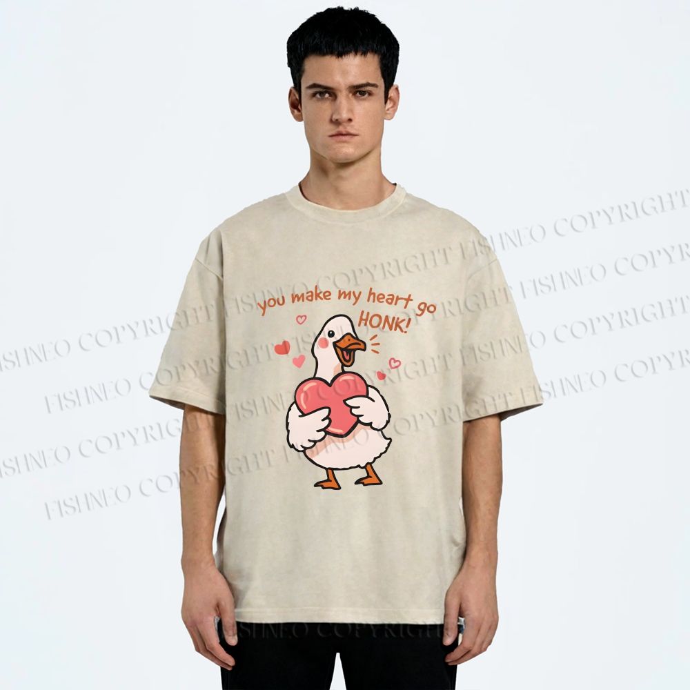 Unisex Make My Heart Go Honk Printed Washed Tee
