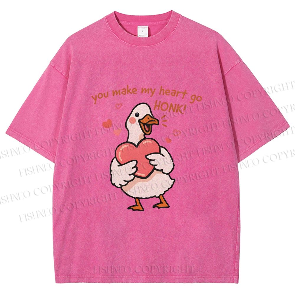 Unisex Make My Heart Go Honk Printed Washed Tee
