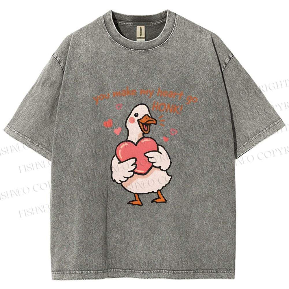 Unisex Make My Heart Go Honk Printed Washed Tee