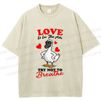 Unisex Love Is In The Air Printed Washed Tee