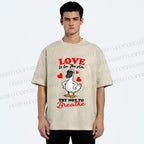Unisex Love Is In The Air Printed Washed Tee