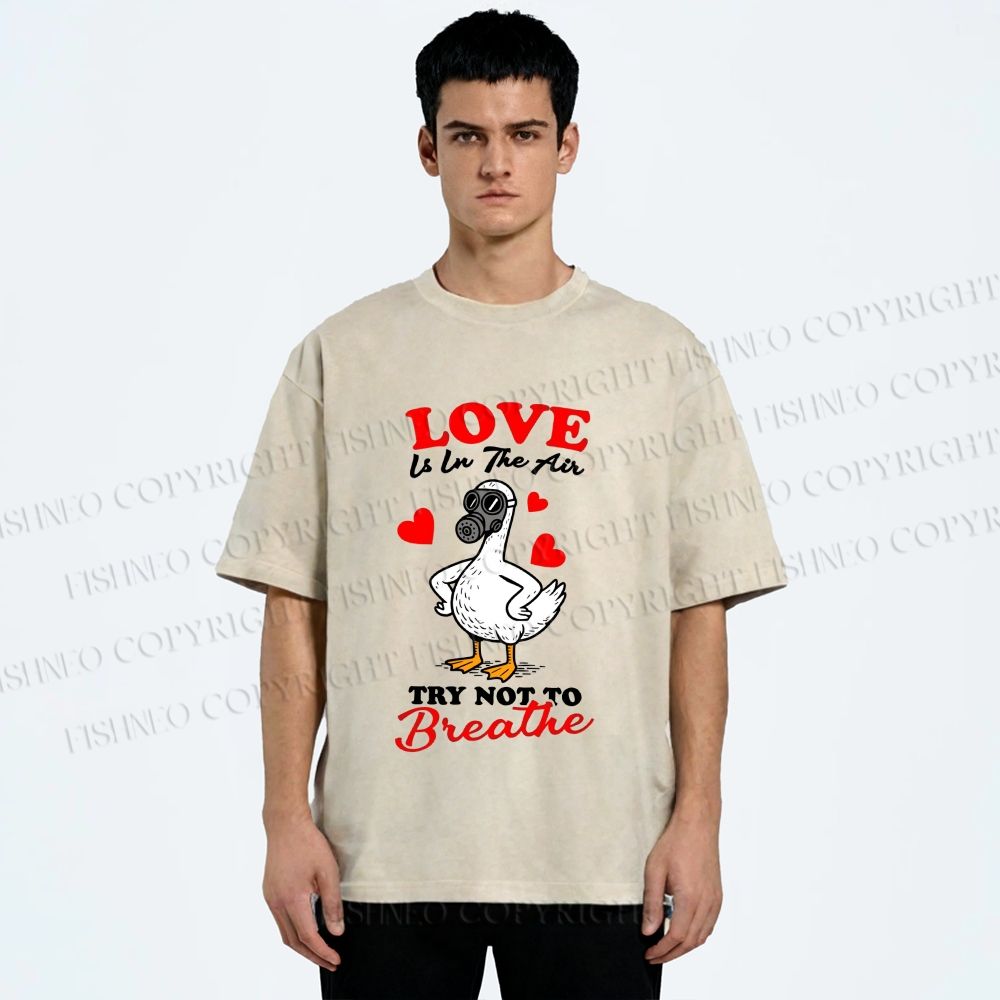 Unisex Love Is In The Air Printed Washed Tee