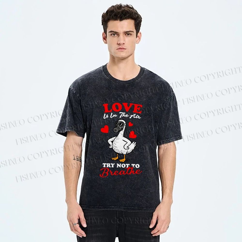 Unisex Love Is In The Air Printed Washed Tee