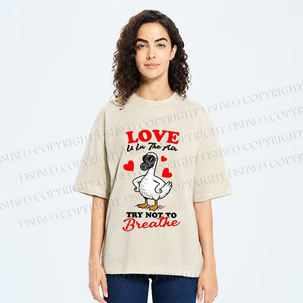 Unisex Love Is In The Air Printed Washed Tee