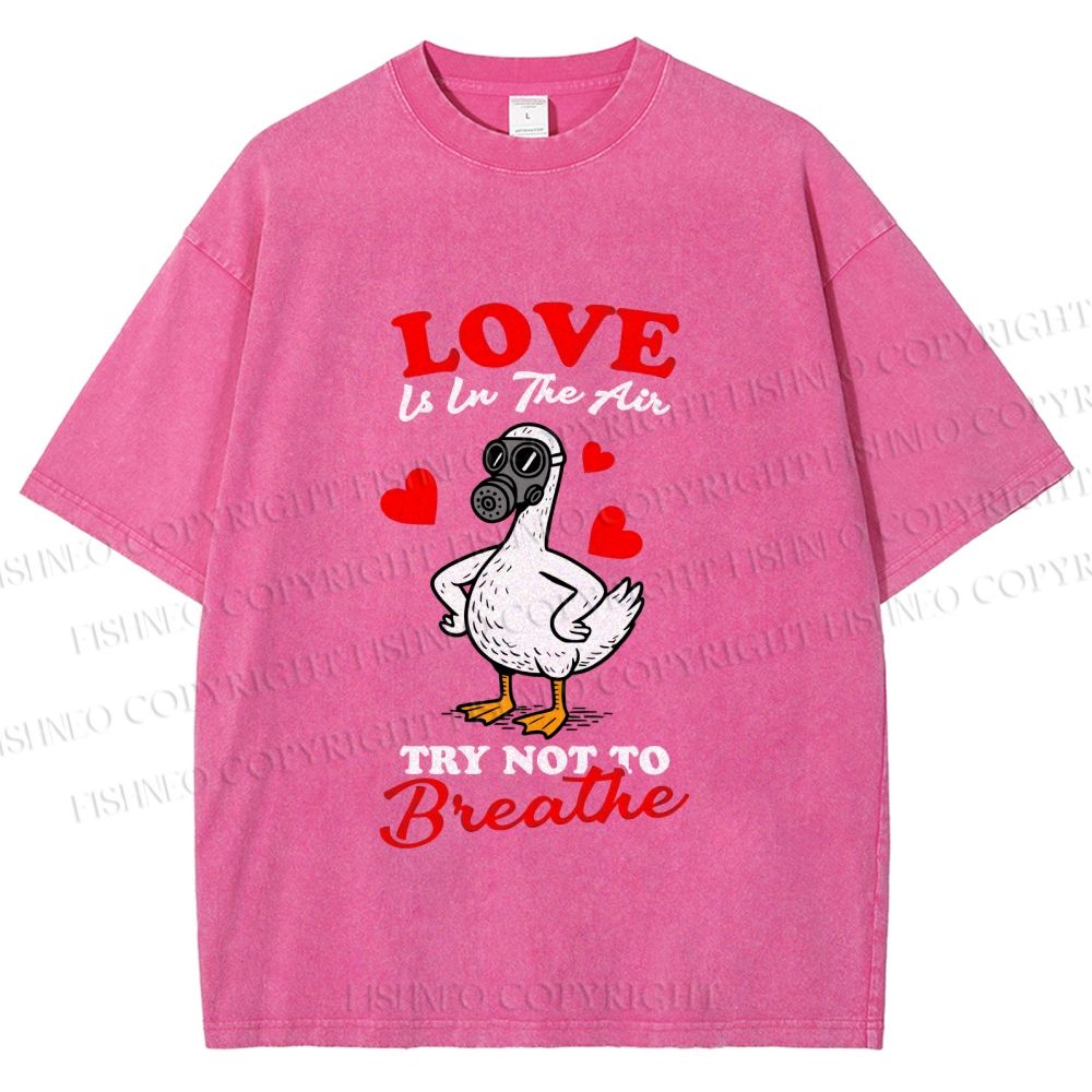 Unisex Love Is In The Air Printed Washed Tee
