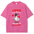 Unisex Love Is In The Air Printed Washed Tee