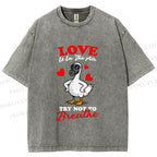 Unisex Love Is In The Air Printed Washed Tee