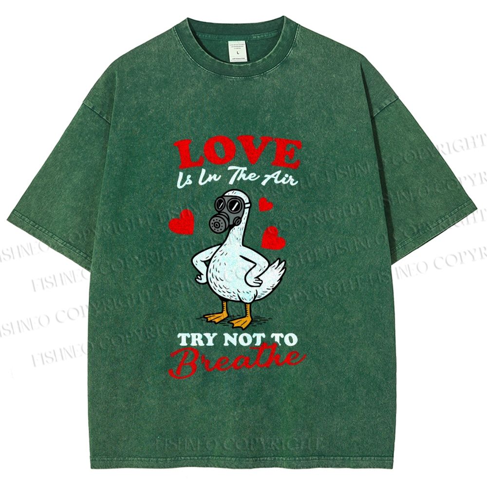 Unisex Love Is In The Air Printed Washed Tee