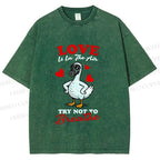 Unisex Love Is In The Air Printed Washed Tee