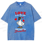 Unisex Love Is In The Air Printed Washed Tee