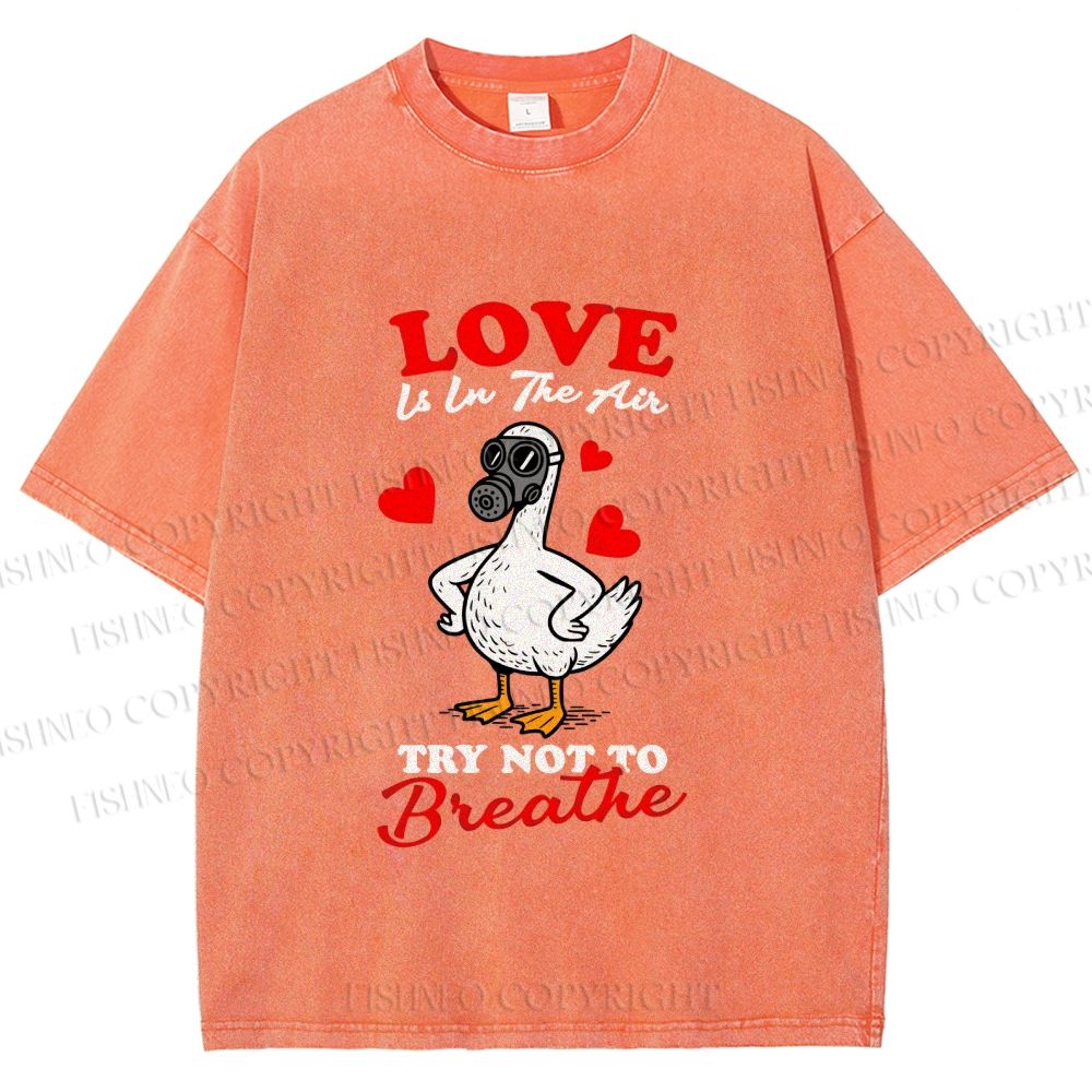 Unisex Love Is In The Air Printed Washed Tee