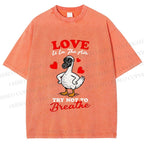 Unisex Love Is In The Air Printed Washed Tee