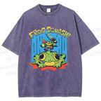 Unisex Frog Squash Printed Washed Tee