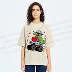 Unisex Love Of Dinosaur Printed Washed Tee