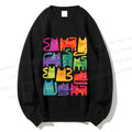 Unisex Colorful Cartoon Cat Printed Sweatshirt