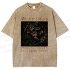 Unisex Even Monkeys Fall Form Trees Printed Washed Tee
