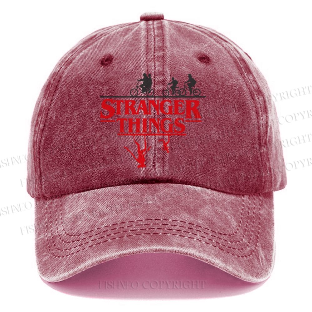 Unisex Vintage Casual Stranger Things Washed Cap