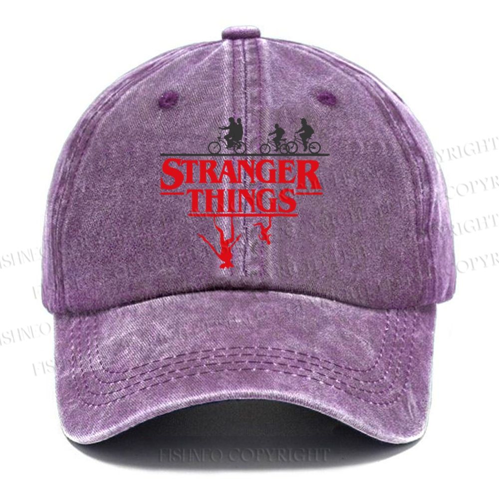 Unisex Vintage Casual Stranger Things Washed Cap