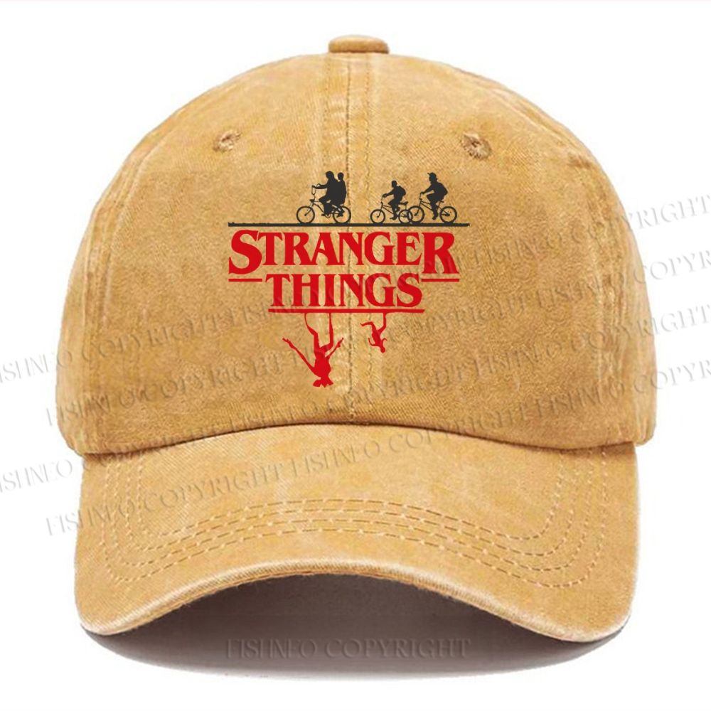 Unisex Vintage Casual Stranger Things Washed Cap