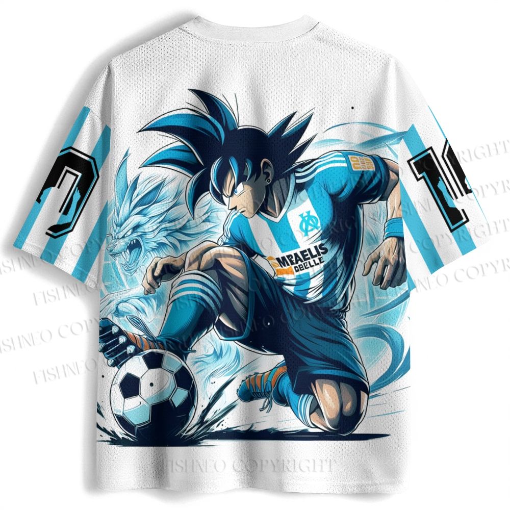 Playing Soccer Goku Printed Jersey Shirts