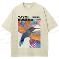 Unisex Yayoi Kusama Bird Printed Washed Tee