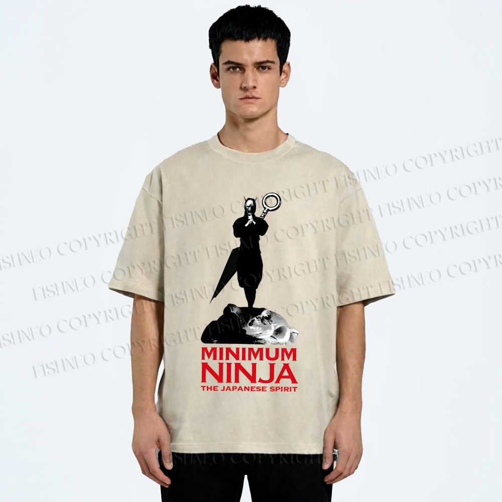 Unisex The Japanese Spirit Printed Washed Tee